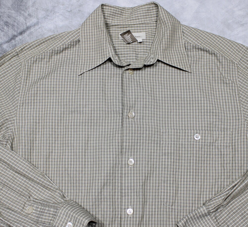 Ermenegildo Zegna Long Sleeve Button Shirt Mens Large Plaid